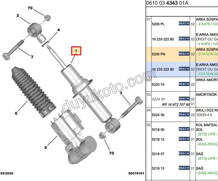 Arka Amortisör C53SW