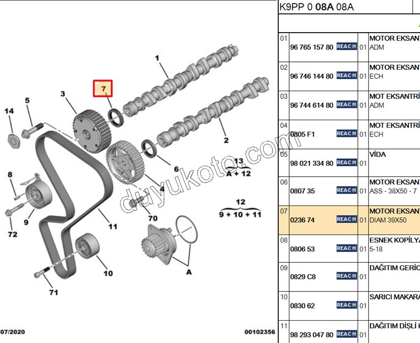 Eksantrik Keçesi EC5 CONTA P407