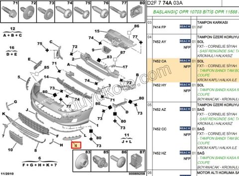 KAPAK ON TAMPON KOSE L P407 KROM