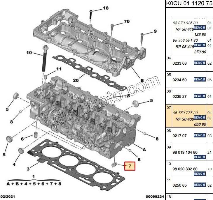 VALF SILINDIR KAPAK DW10F DW12R PLASTIK