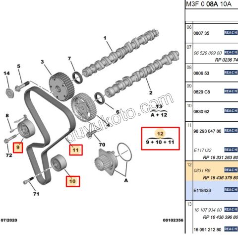 Eksantrik/Triger Kayış Seti 1.6İ 16V Benzinli EC5