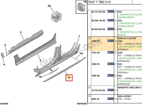 PLASTIK ETEK MARSPIYEL R KROM+ P30081