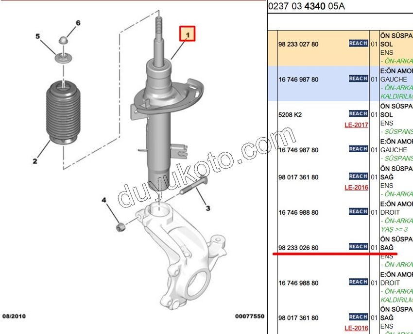 Sol Ön Amortisör P2081 C33