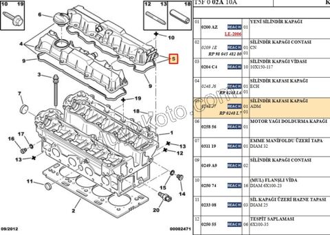 Motor Üst Külübütör Kapağı EMME Yeni Model 1.6İ 16V Benzinli EC5 Yağ KAPAK-