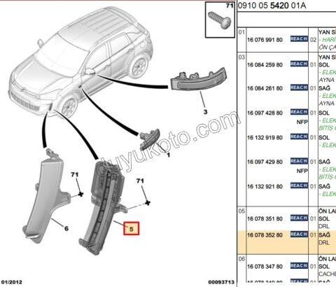 Citroen C4 Aırcross LED GUNDUZ FAR DRL R  2012/2017