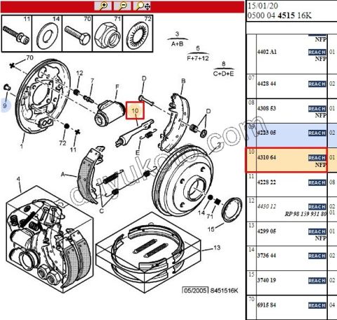 CIRCIR ARKAFREN AYAR TK ( 2 TEKER) P306 P205 P309
