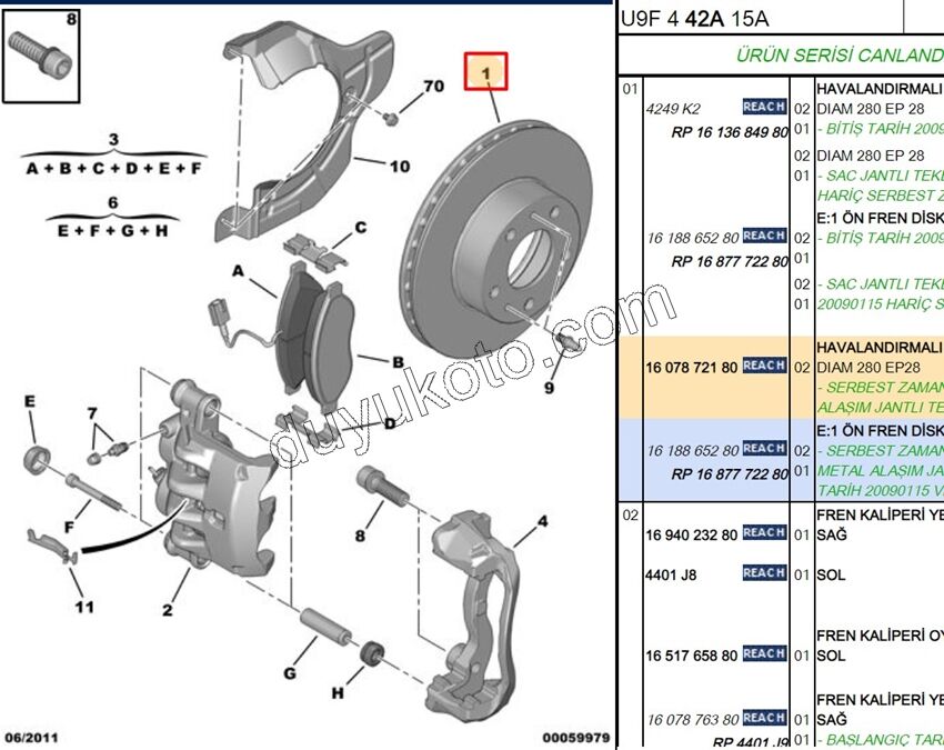 Ön Fren Diski Adet (X2) BXR3 14Q 3.0CC