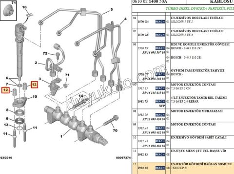 SOMUN ENJEKTOR ARA SIKMA 1.6HDİ Euro4