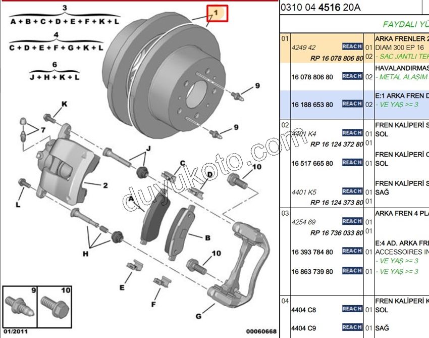Fren Diski Arka Adet (X2) BXR3 20Q