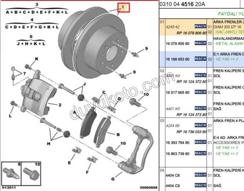 Fren Diski Arka Adet (X2) BXR3 20Q