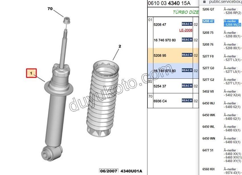 Ön Amortisör C53 P407 P5081