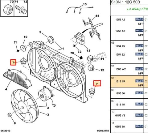 LASTIK RAD FAN DAVLUM EKDEPO DELIKLI (OVAL) P106