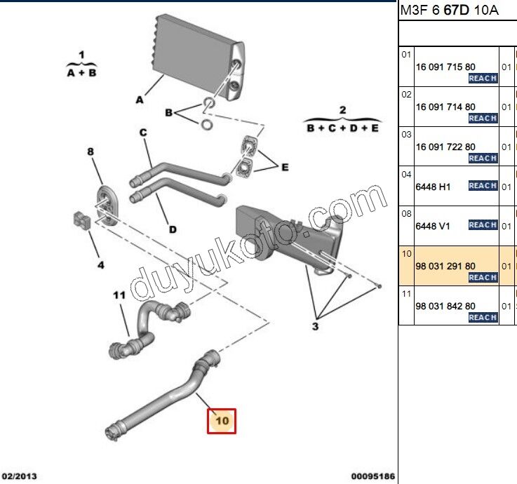 Kalorifer Radyatörü ile Termostat Arası Hortum P301MQ 1.6HDİ Euro6