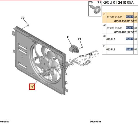 Fan Motoru DB4 PRT4 1.5HDİ Euro6 Rezistanssız