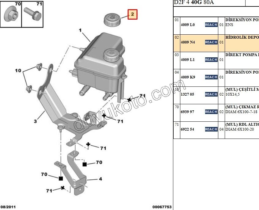 KAPAK DIREKSIYON YAG HAZNE P407