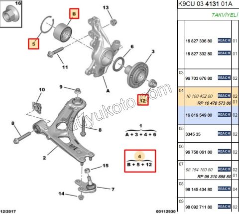 Ön Teker Rulmanı PRT4 P5082 P30082