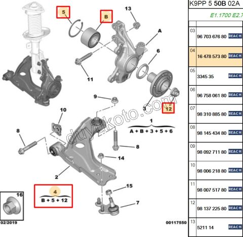 Ön Teker Rulmanı PRT4 P5082 P30082