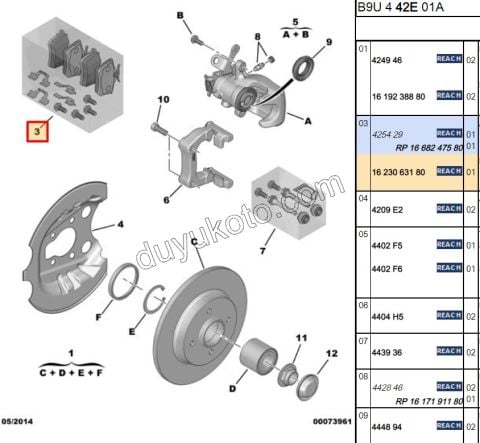 Fren Balatası Arka Tk PRT3 P3081