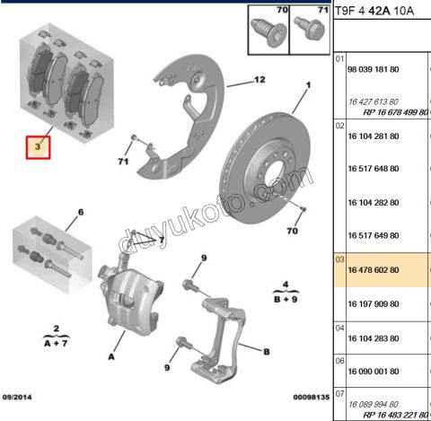 Fren Balatası Ön P3082