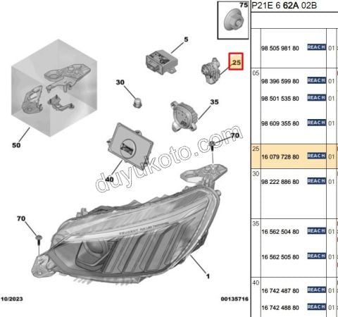 Peugeot 208 301 Citroen Celysee Far Ayar Motoru 2012/2019
