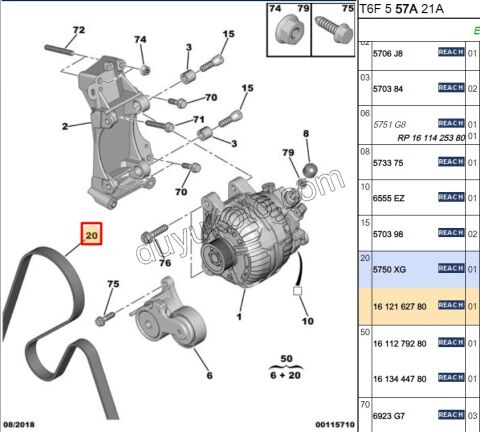 Alternatör V Kayışı 6PK0998 P407 EW10J4