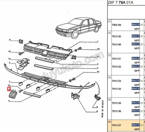 Ön Panjur Armasıı P605 10*8,5*11