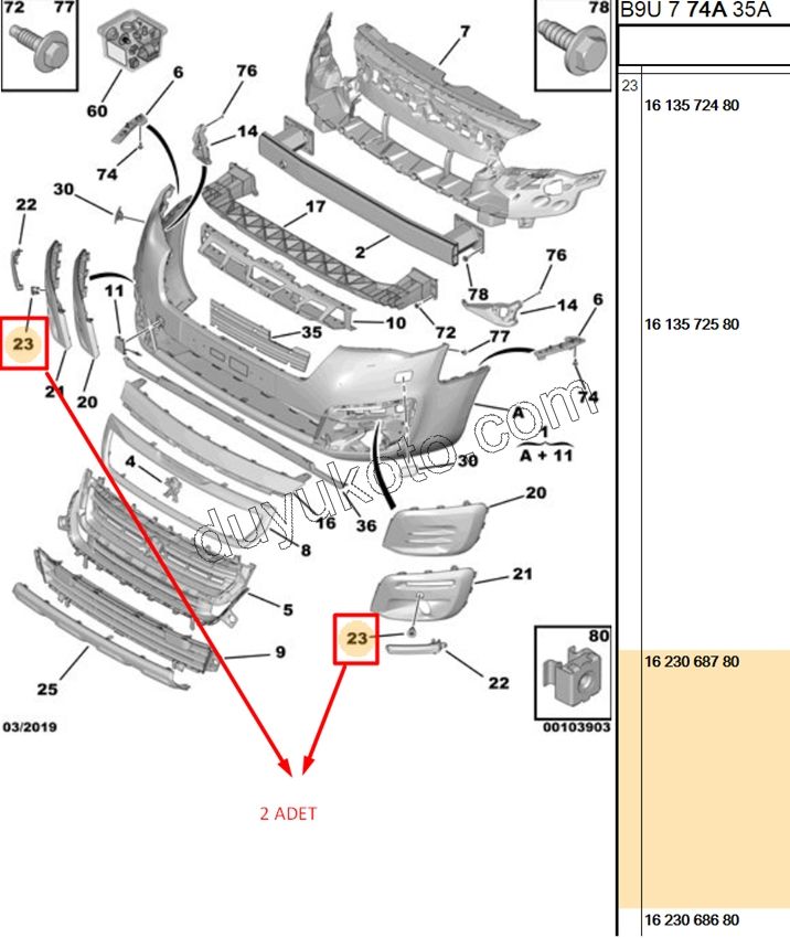 Ön Park Sensörü Çerçeve Takımı PRT3