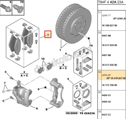 Fren Balatası Ön P3081 P30081 1.6HDİ Euro4