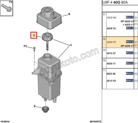 KAPAK DIREKSIYON YAG HAZNE BXR3 DCT3