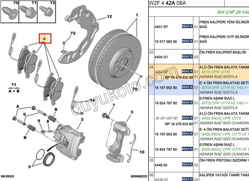 Fren Balatası Ön P5081