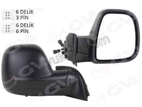 Peugeot Partner Dikiz Aynası Sağ Elektirikli Katlanırlı (Kapaklı) Rezistanslı 2008/2012