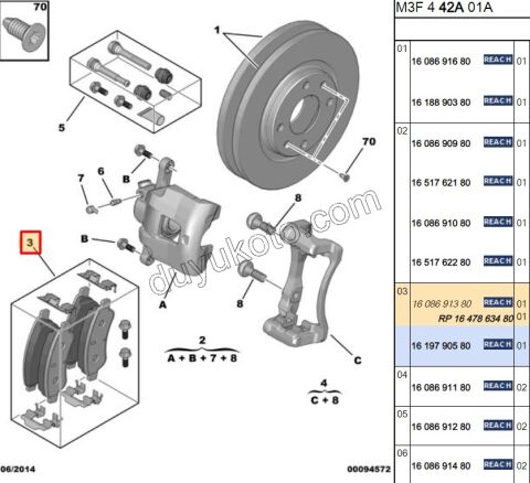 Fren Balatası Ön P301 EB2