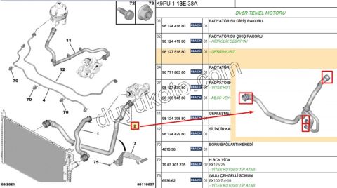 Radyatör Alt Hortumu 1.5HDİ Euro6 4 LU PRT4