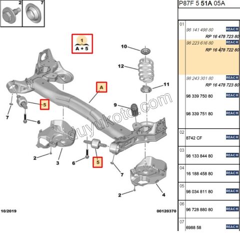 Arka Dingil (Travers) P50082 PE87E