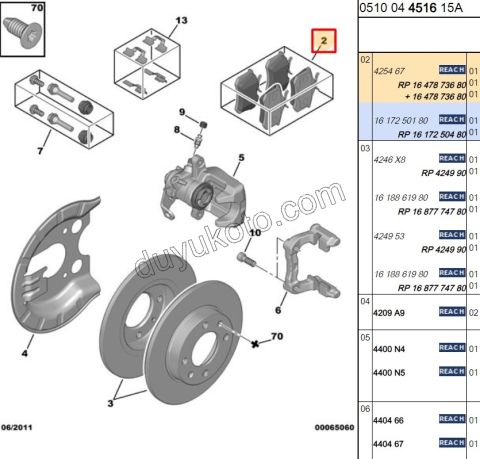Fren Balatası Arka Tk P3071
