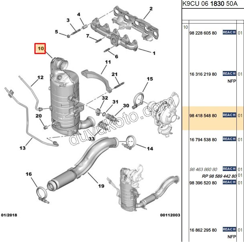 KATALIZOR DV5 PRT4 P30082