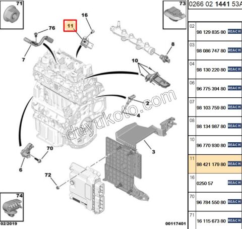 SENSOR EMME MANIFOLD HAVA ISI 1.5HDİ Euro6 4PIN