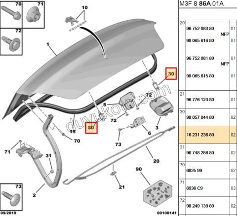 TAKOZ BAGAJ KAPAK AYAR P301 C33