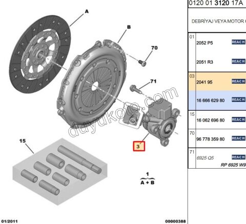 Debriyaj Rulmanı ( Bilyası ) P3081 P30081 P50081 (HIDROLIK) (DUZ VITES)