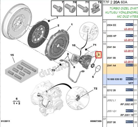 Debriyaj Rulmanı ( Bilyası ) MCP 1.6HDİ Euro4 EURO4