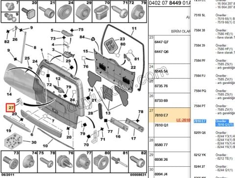 ARMA BAGAJ KAPAK 2LI BR2 KROM 1P