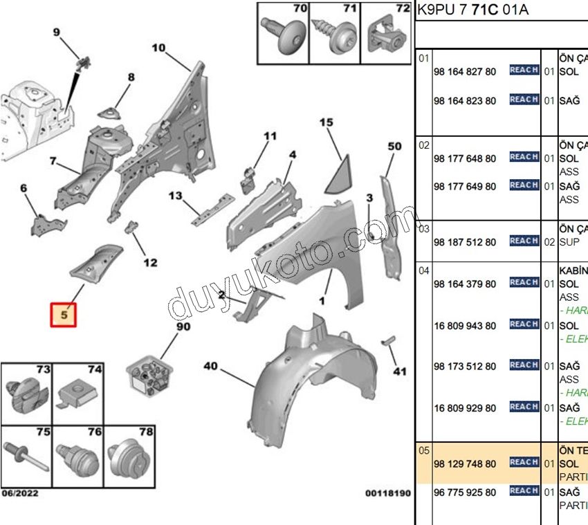 SOL ŞASE UÇ SACI CMBE