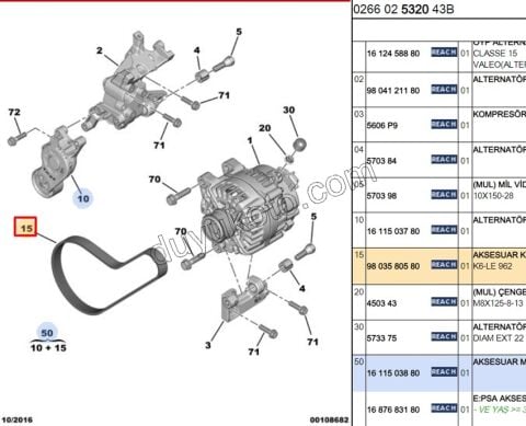 KAYIS ALTER 6PK0962 1.6HDİ Euro6 C KIT