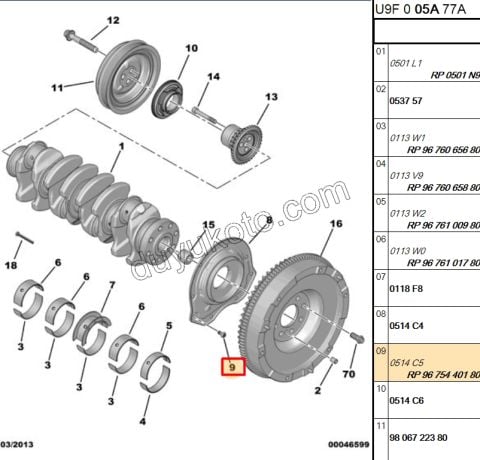 CIVATA KRANK ARKA KECE BXR3 DIAM 6X100-14