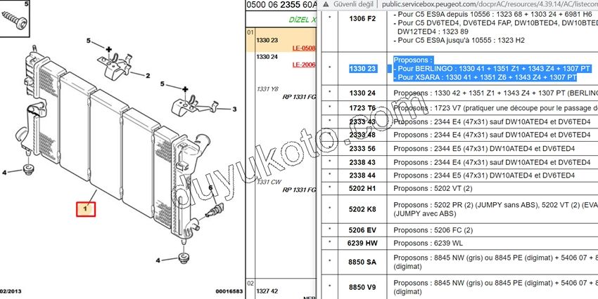 RADYATOR EM PRT1 XUD9 >97/99 (GECME) PLASTIK TIRNAKLI