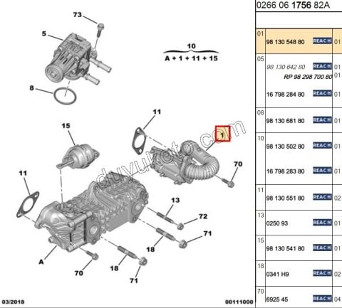 Egzoz Geri Dönüş (EGR) Borusu DV5 EGR