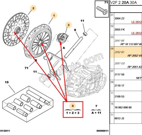 Debriyaj Seti P406 P607 P807 DW12TED4 (OYNAR VOLAN ICIN) KIT