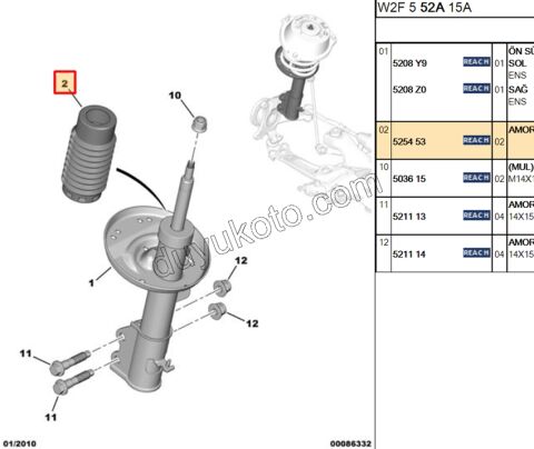 Ön Amortisör Toz Körüğü P5081