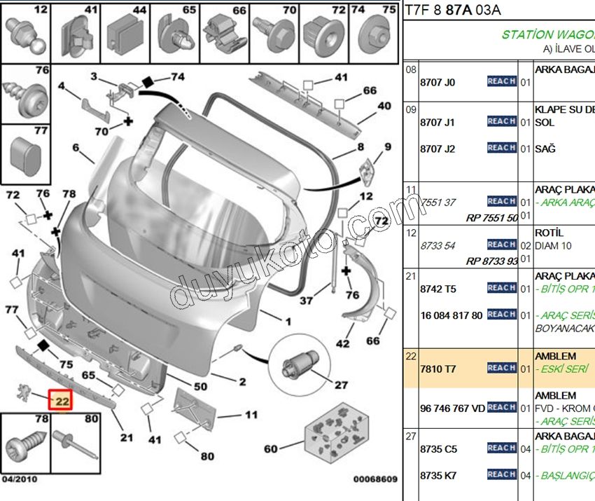 ARMA ASLAN BAGAJ KAPAK P3081 SW