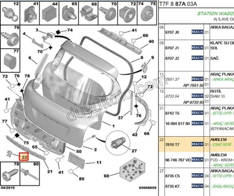ARMA ASLAN BAGAJ KAPAK P3081 SW